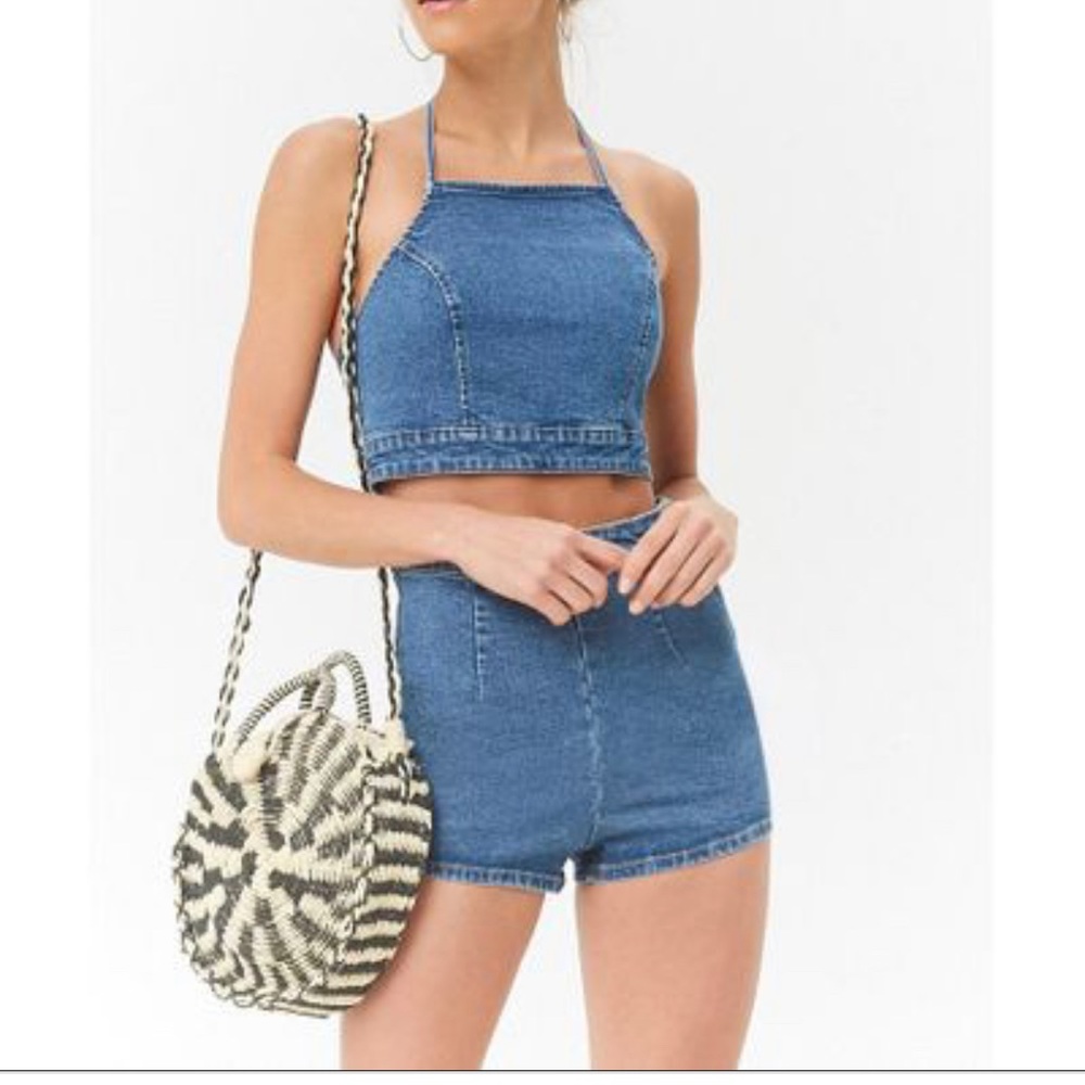 New denim two piece set